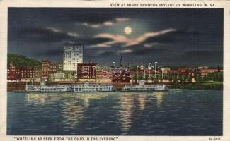 Wheeling, Ohio; at night, port