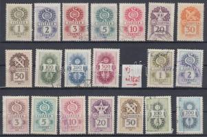 1965 Okmánybélyeg sorozat, 11 db vízjellel és 9 db vízjel nélkül