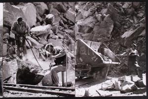 cca 1970-1980 Botta Dénes (1921-2010): Dunabogdányi kőfejtő. 6db vintage fotó leporellóba ragasztva,...