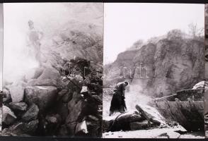 cca 1970-1980 Botta Dénes (1921-2010): Dunabogdányi kőfejtő. 6db vintage fotó leporellóba ragasztva,...