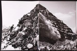 cca 1970-1980 Botta Dénes (1921-2010): Dunabogdányi kőfejtő. 6db vintage fotó leporellóba ragasztva,...