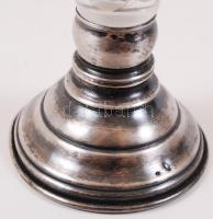 Kristályváza ezüst (Ag) talppal, jelzett, hibátlan. Magassága: 19 cm