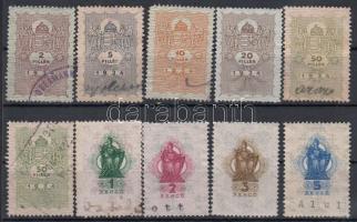 1934 10 db klf okmánybélyeg