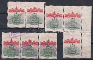 1952 100Ft illetékbélyeg színváltozatokkal, összesen 8 db