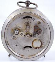 cca 1910 antik vekker óra, fém, működik/
Antique watch, metal, operable, 12 cm
