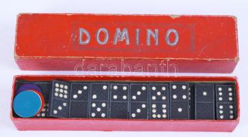Régi dominó, eredeti tokjában, hiánytalan, h:21 cm