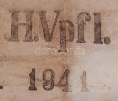 1941 Harmadik Birodalmi pénz vagy postazsák, foltos, néhány helyen apró lukak, 110×64 cm