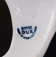 Royal Dux róka, sima fehér mázzal, jelzett, hibátlan, m:20 cm