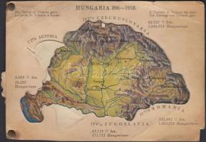 Map of Hungary, Irredenta mechanical postcard (b)