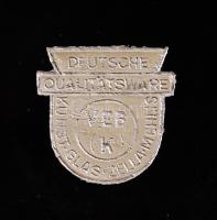 Veb kunstglas, német üveg bonbonier, aranyozott díszítéssel, jelzett, d:11 cm, m:10 cm