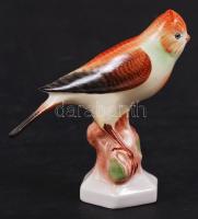 Drasche madár figura, jelzett, kézzel festett, hibátlan, m:8 cm / Hand painted porcelain bird figure