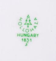 6 db Hollóházi csésze és csészealj, kék, fekete, narancs párosításban, jelzett, hibátlan