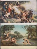 3 db régi művész motívumú képeslap / 3 old motive cards, artist cards