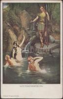 25 db RÉGI művész motívum lap / 25 old motive cards, artist postcards