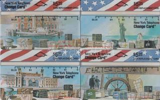 USA New York Telephone Ellis Island 4 db-os (4x 5,25$) használatlan telefonkártya sorozat