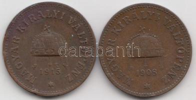 1908-1915KB 2f Cu (2x) T:2-