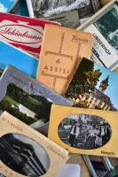80 db főleg modern, leginkább magyar képeslap, közte néhány régi / 80 mainly modern and Hungarian postcards, between them some old cards: Boldog folklore leporello, Graz, Bonn, Lapua Dachstein, Linderhof, Assisi
