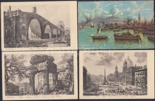 6 db régi olasz képeslap / 6 Italian postcards: Roma, Napoli