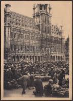 2 db régi képeslap / 2 postcards:  Brussels, Bruxelles; flower market; Vorau Stift / monastery