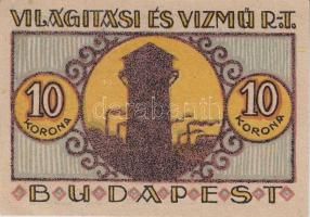 Budapest 1920. "Világítási és Vízmű Rt." értékjegy 10K T:hajtatlan, kis beszakadás