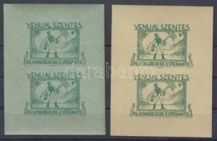1941 Szentesi, esperanto levélzáró vágott párok