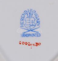 Herendi Viktória mintás szív alakú bonbonier, kézzel festett, jelzett , nagyon apró lepattanások a r...