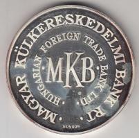 Lebó Ferenc (1960-) 1996. "MKB Rt." Ag(999) emlékérem (31.1g) T:PP Dísztokban