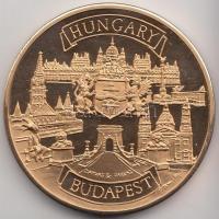 Bognár György (1944-) "Halászbástya / Hungary Budapest" aranyozott fém emlékérem (42mm) dí...