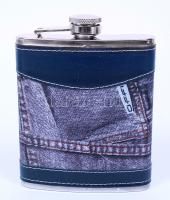 Hip Flask, rozsdamentes acél, italos flaska, eredeti csomagolásban, újszerű állapotban, 12×10 cm