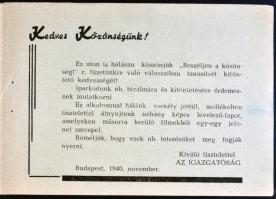 Tivoli filmszínház 2 db-os régi képeslap füzete színészekről, színdarabokról, benne nyereményjáték f...