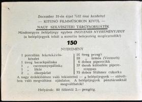 Tivoli filmszínház 2 db-os régi képeslap füzete színészekről, színdarabokról, benne nyereményjáték f...