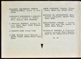 Tivoli filmszínház 2 db-os régi képeslap füzete színészekről, színdarabokról, benne nyereményjáték f...