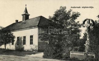 Andornaktálya Andornak 2 db képeslap: népiskola, tó