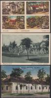 3 db régi magyar városképes lap: Karcag, Klotildliget, Keszthely / 3 old Hungarian postcards