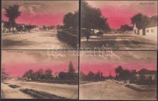 5 db régi magyar városképes lap: Kerecsend (4), Kápolna (1) / 5 old Hungarian postcards