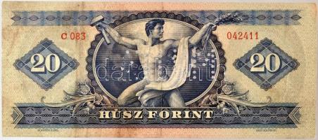 1949. 20Ft "C083 042411" "MINTA" perforációval T:II-,III(vasalt)