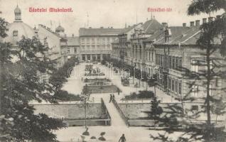 Miskolc - 2 db régi városképes lap: 1899 színház, Erzsébet tér