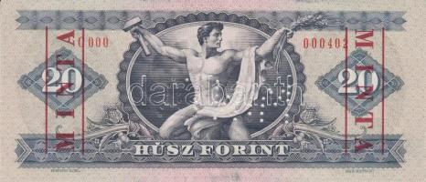 1975. 20Ft "MINTA" perforációval és felülnyomással "C 000 000402" sorozatszámmal...