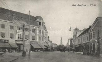 Nagykanizsa - 2 db városképes lap: Fő út, hotel, Stern József üzlete