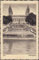 Pécs - 3 db régi városképes lap: Székesegyház, Széchenyi tér