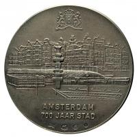 Hollandia 1975. Amszterdam 700 éves Ag emlékérem (110.7g/0.835/60mm) és Br emlékérem (60mm) tokban szign.:L.R. (Lajos Ratkai) T:2 Netherlands 1975. 700th Anniversary of Amsterdam Ag medallion (110.7g/0.835/60mm) and bronze medal in case (60mm) sign.:L.R. (Lajos Ratkai) C:XF