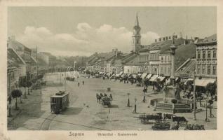 Sopron, Várkerület, villamos (ázott / wet damage)