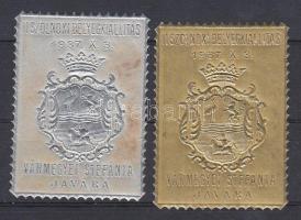 1937 II. Szolnoki Bélyegkiállítás arany + ezüst levélzáró