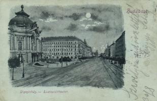 Budapest - 2 db képeslap: József tér, Vígszínház