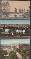 Sopron - 3 db városképes lap: Deák tér, Tómalom
