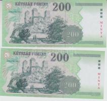 2006. 200Ft (2x) egymás utáni sorszámmal "FA 0000145/FA 0000146" MINTA felülnyomással T:I