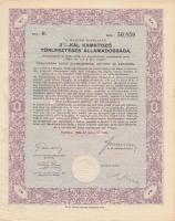 1942. A Magyar Királyság 3%-kal kamatozó törlesztéses államadóssági kötvénye 25P + 50P + 100P + 500P...