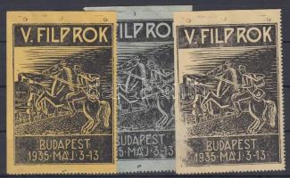 1935 V. FILPROK 3 db levélzáró