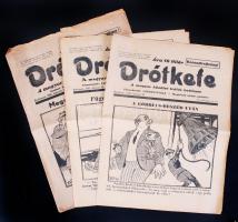 1943 A Drótkefe c. élclap 3 száma jó állapotban