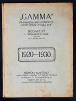 1930 Gamma finommechanikai gépek és készülékek gyára képes katalógus